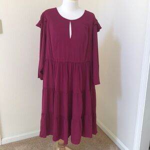 New! TORRID Size 2X majenta layered ruffled dress